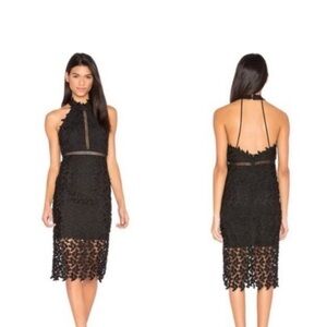Bardot Black Lace Midi Dress